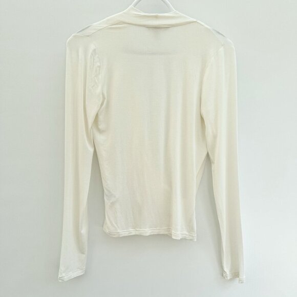 Banana Republic Threadsoft Ivory Long Sleeves Wrap Top Size XS - Picture 2 of 11